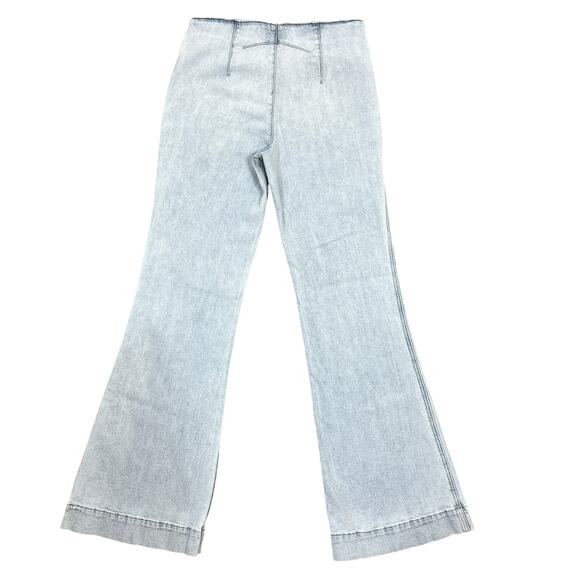 Express 70s Flare Jeans Women's 8R Light Wash Denim Trouser Hippie Boho Stretch - Picture 2 of 11